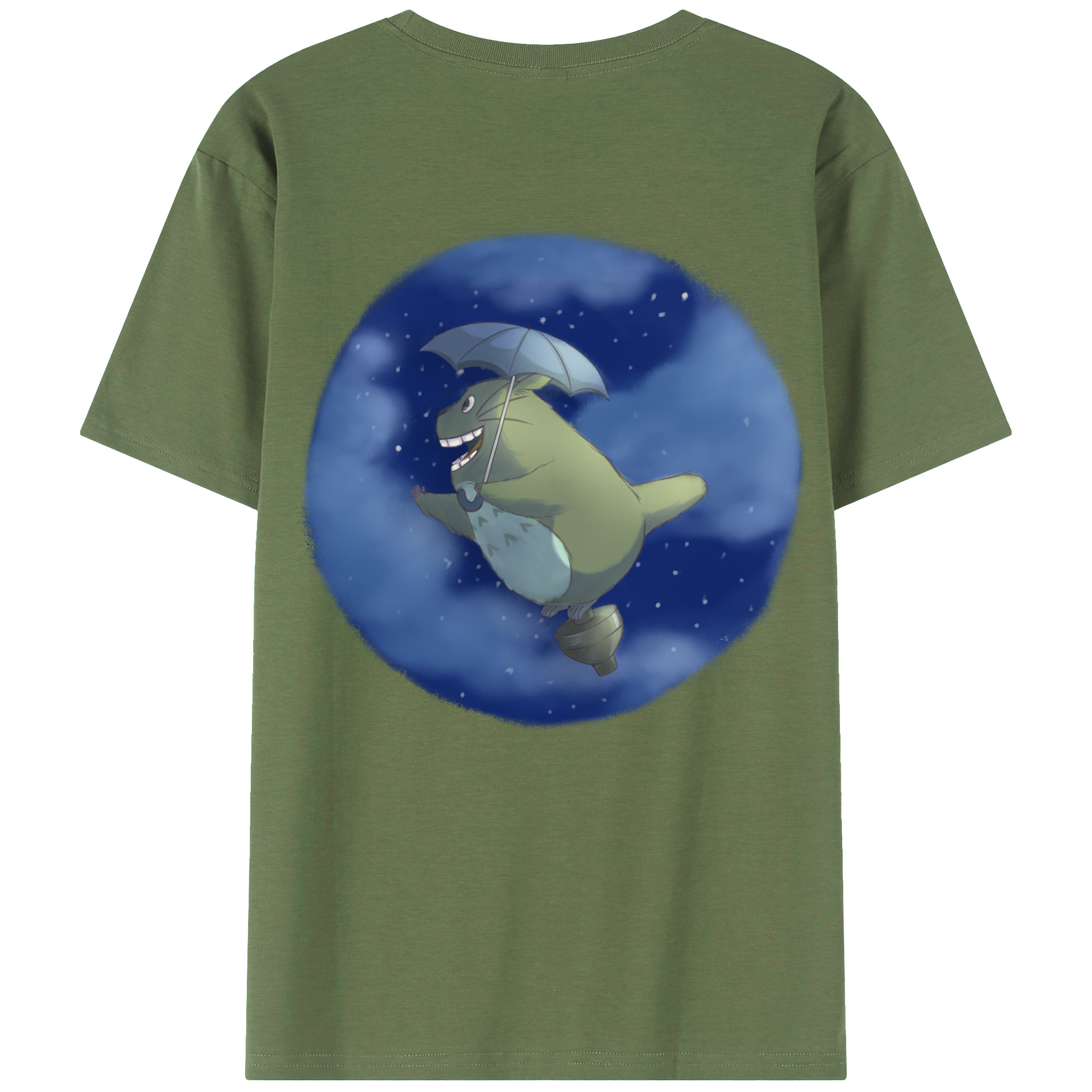 （画像用） となりのトトロ 草壁メイ 草壁サツキ My Neighbor Totoro Satsuki Kusakabe Mei Kusakabe 綿100％ メンズ半袖Tシャツ（バックプリント） 通気性